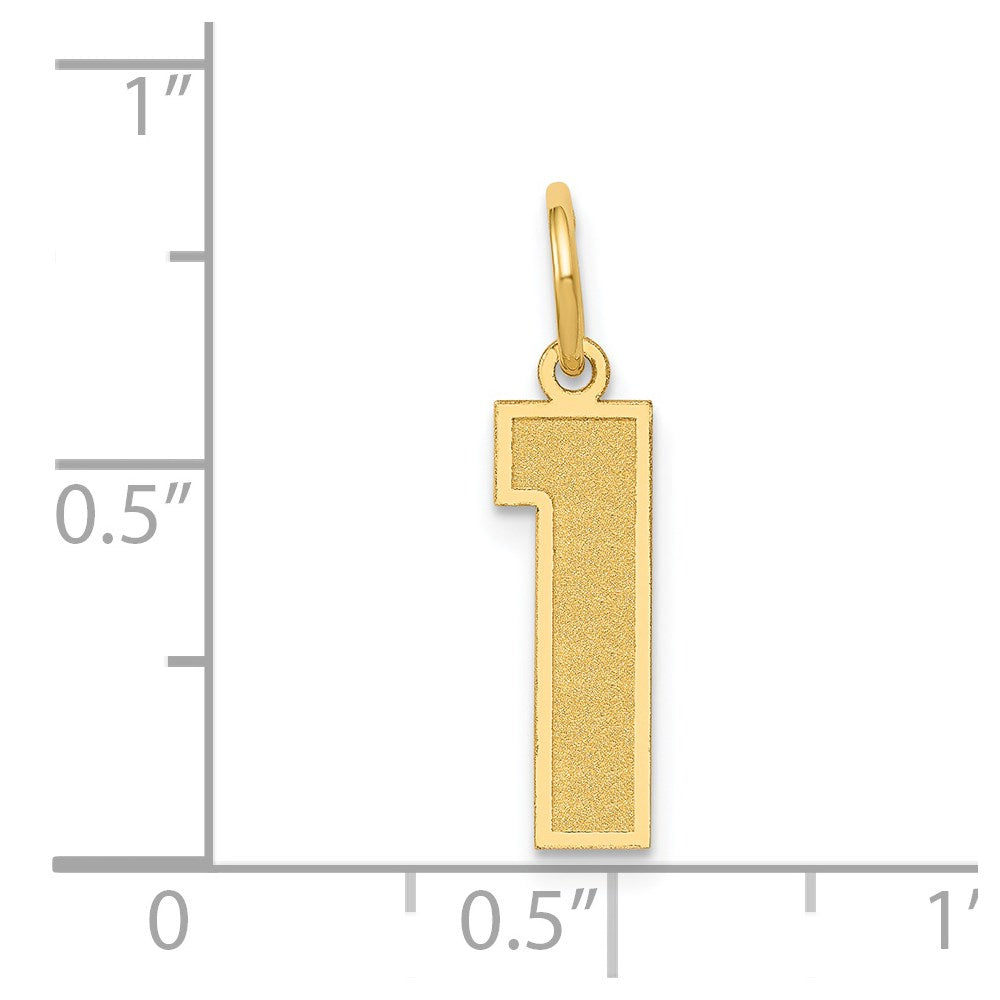 14k Medium Satin Number 1 Charm