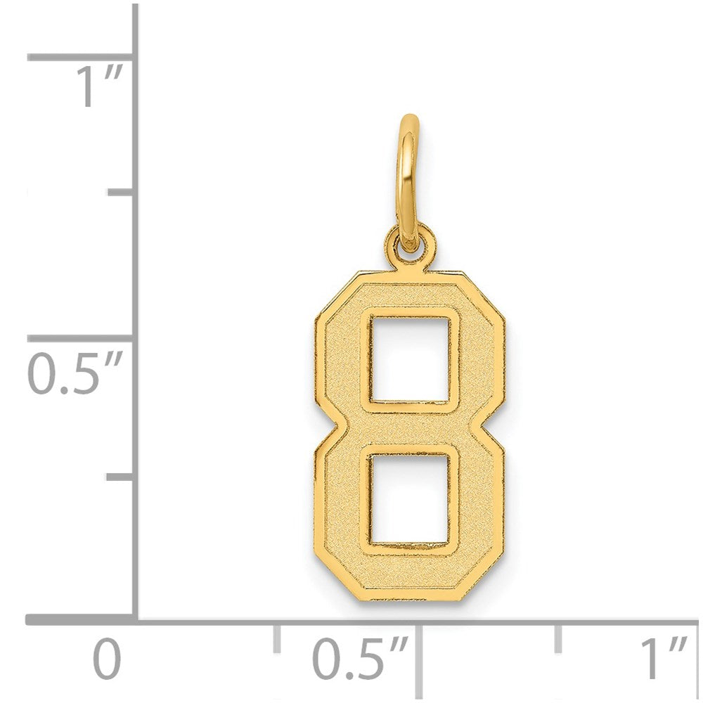 14k Medium Satin Number 8 Charm