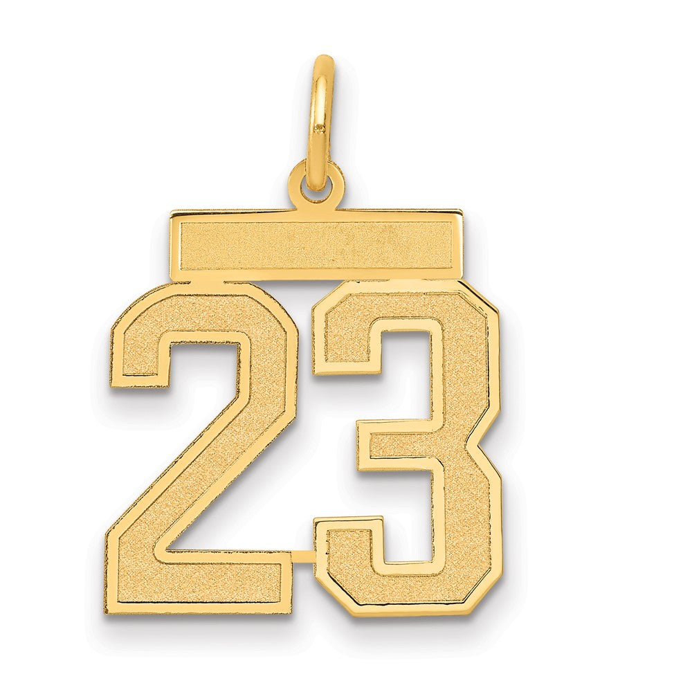 14k Medium Satin Number 23 Charm