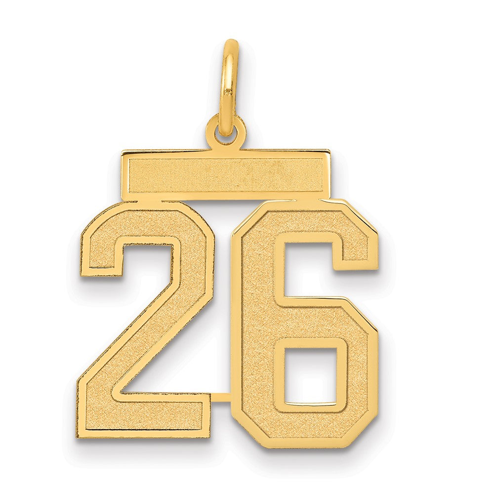 14k Medium Satin Number 26 Charm