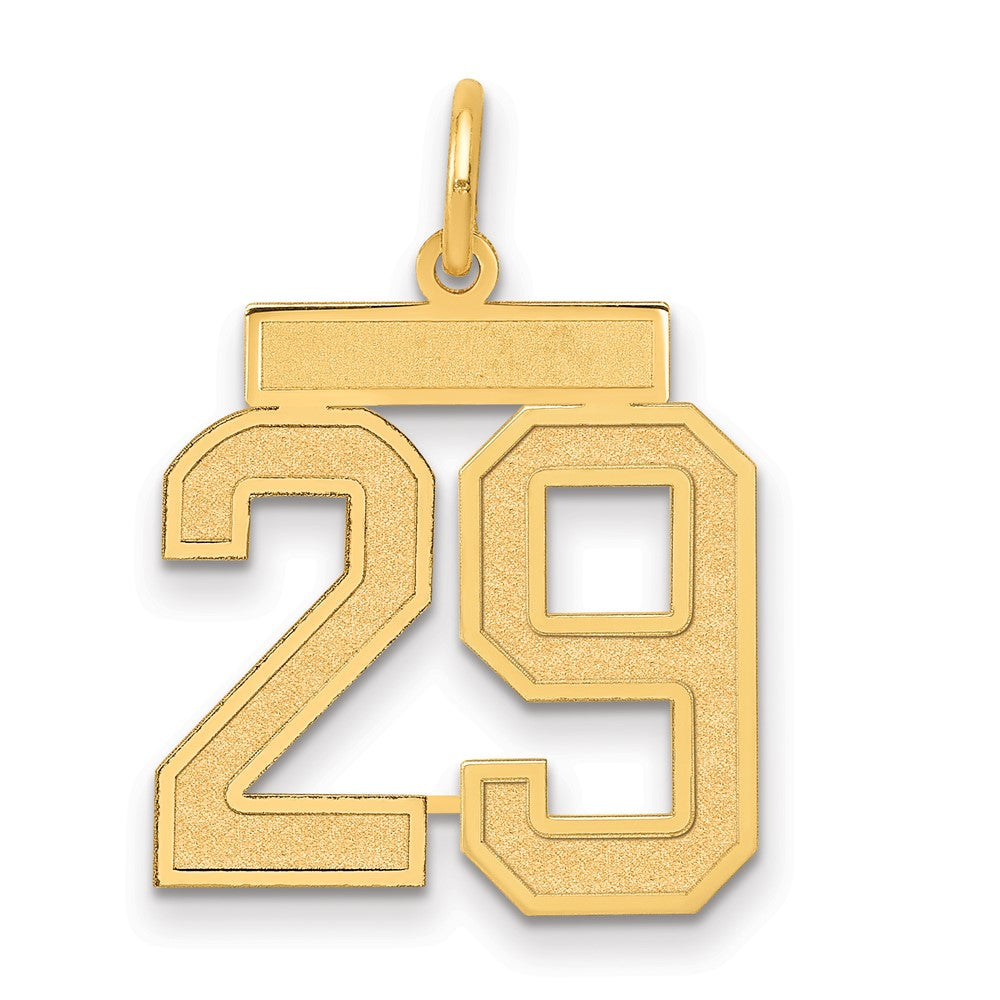 14k Medium Satin Number 29 Charm