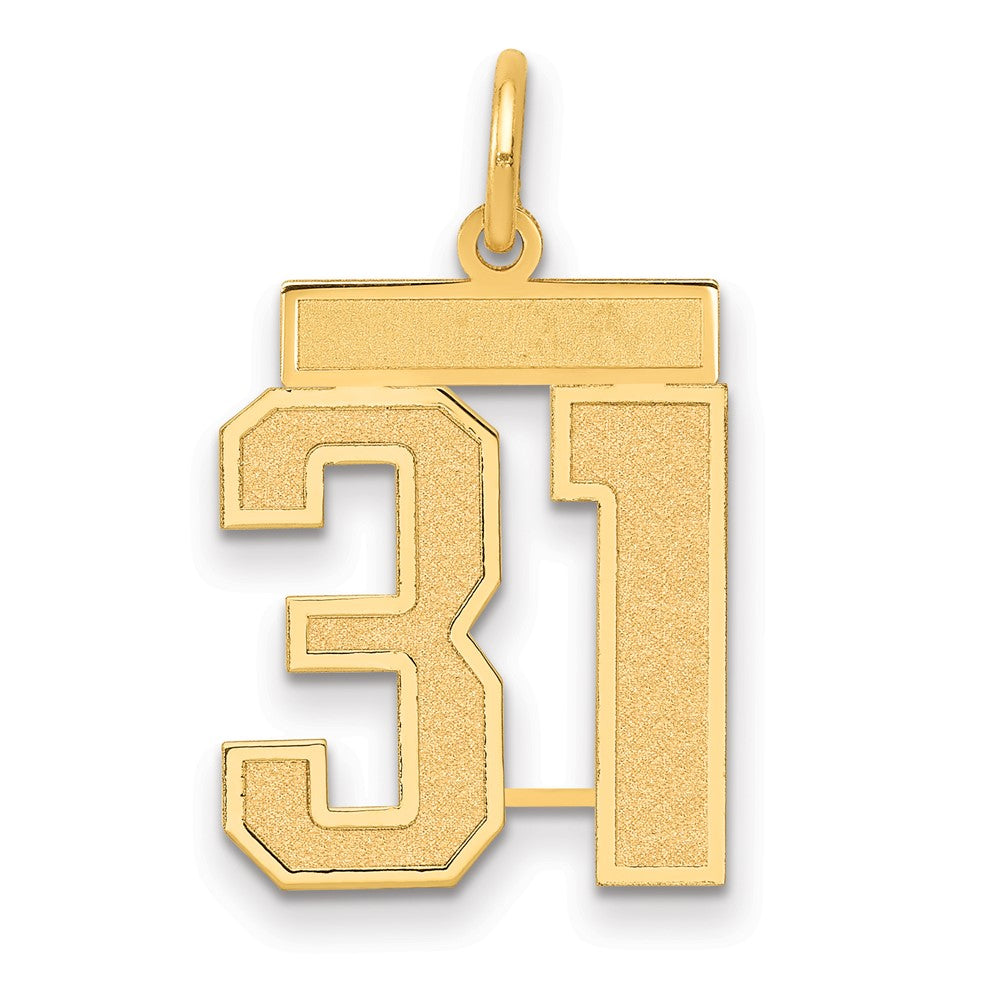 14k Medium Satin Number 31 Charm