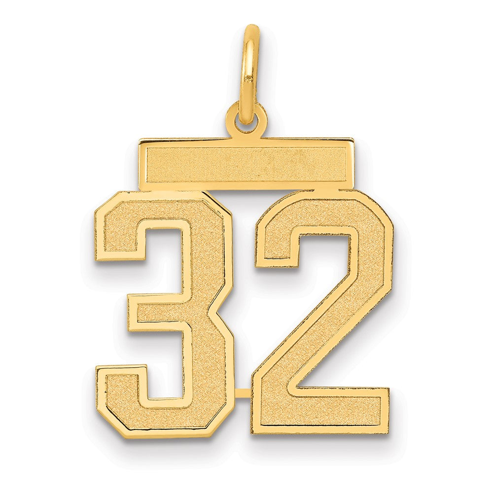 14k Medium Satin Number 32 Charm