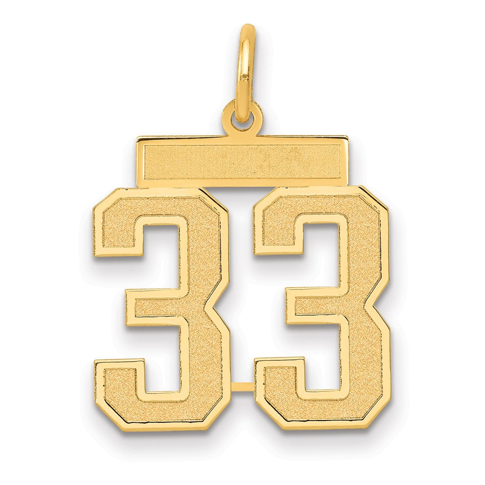 14k Medium Satin Number 33 Charm