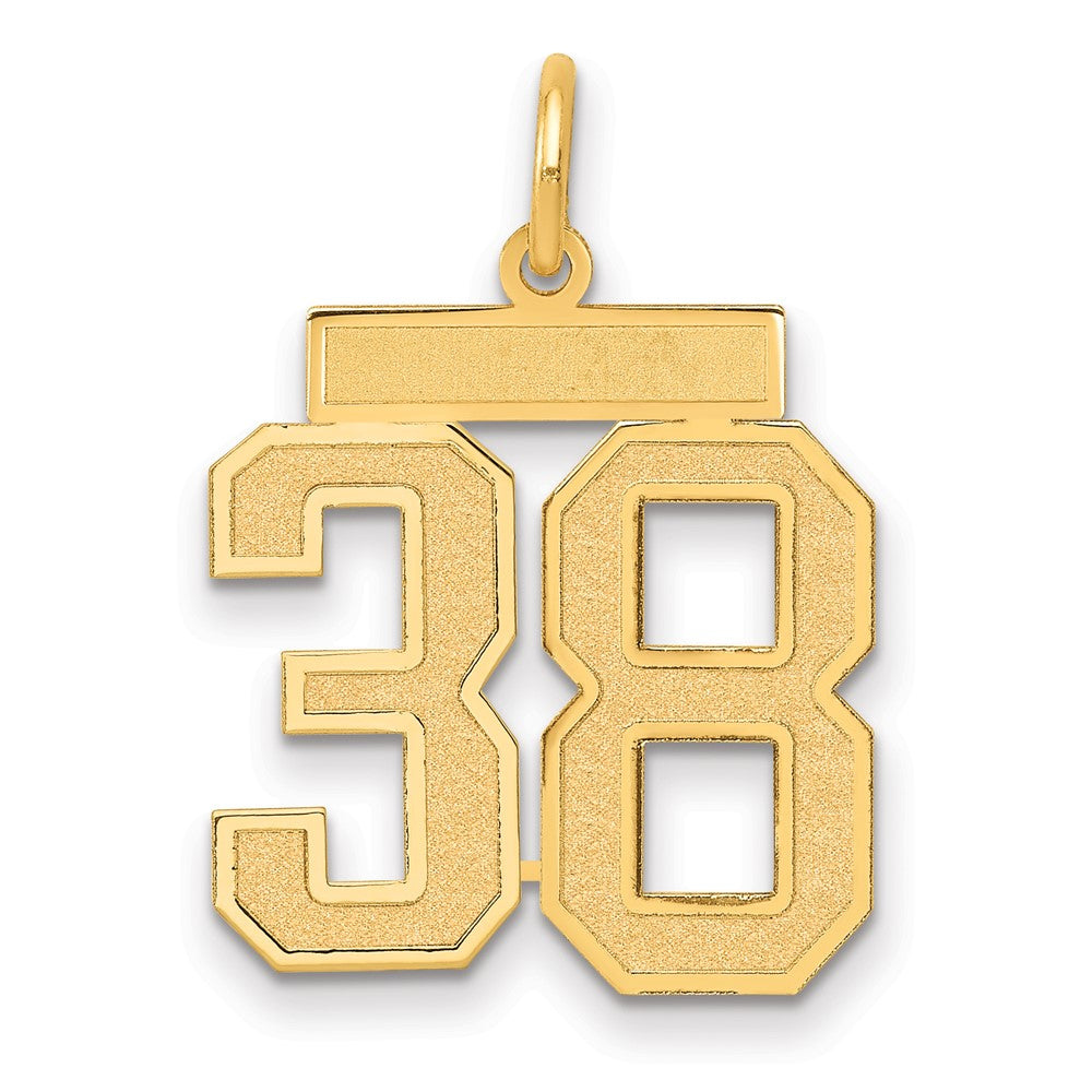 14k Medium Satin Number 38 Charm