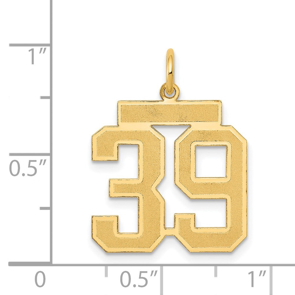 14k Medium Satin Number 39 Charm