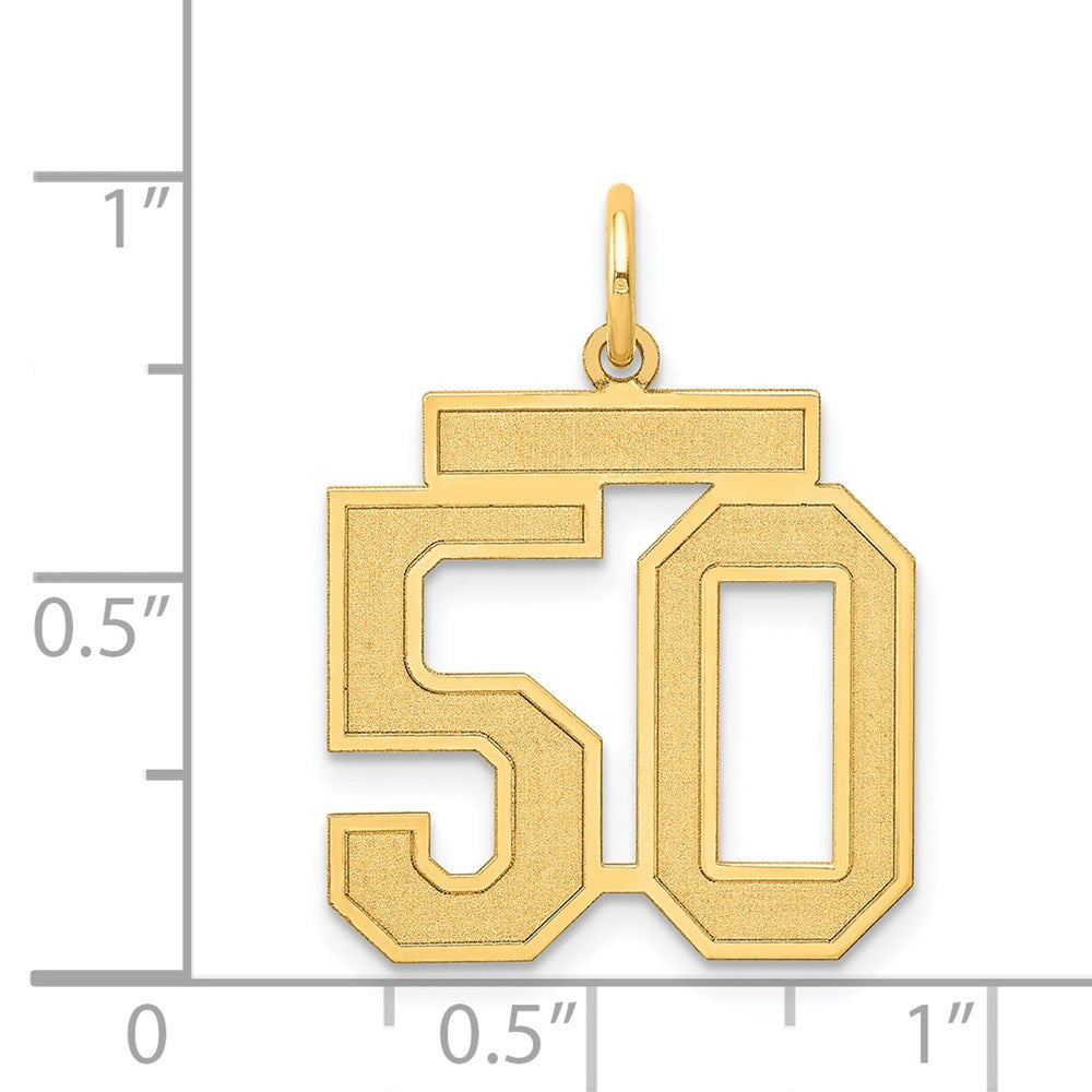 14k Medium Satin Number 50 Charm