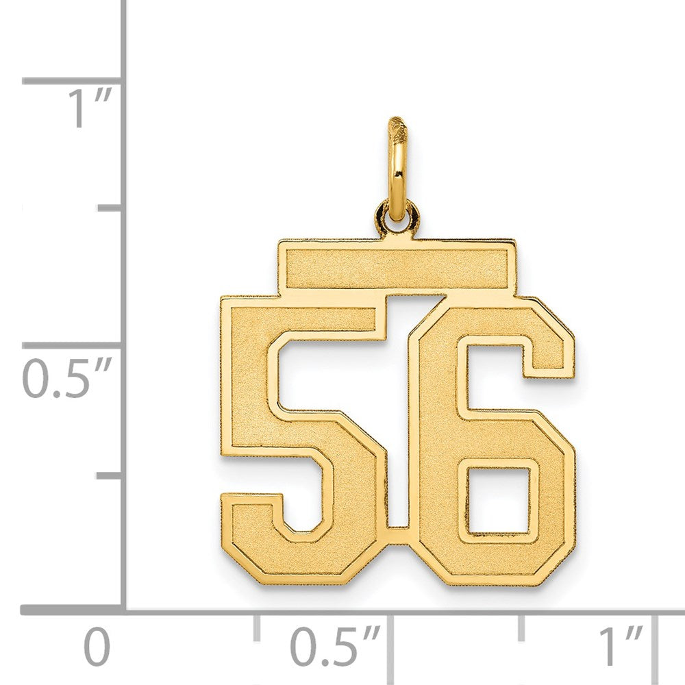 14k Medium Satin Number 56 Charm