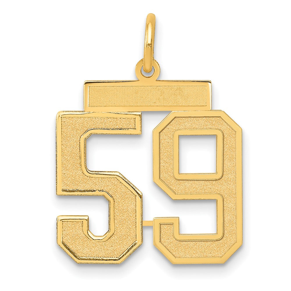 14k Medium Satin Number 59 Charm