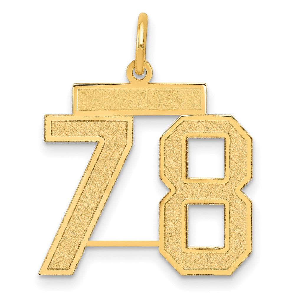 14k Medium Satin Number 78 Charm