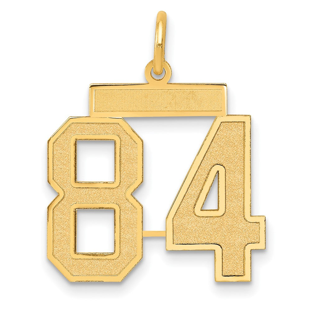 14k Medium Satin Number 84 Charm