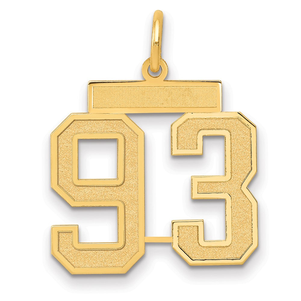14k Medium Satin Number 93 Charm