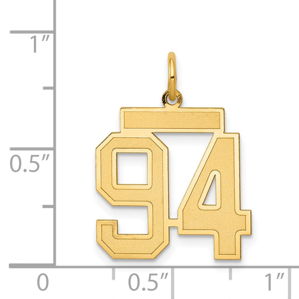 14k Medium Satin Number 94 Charm