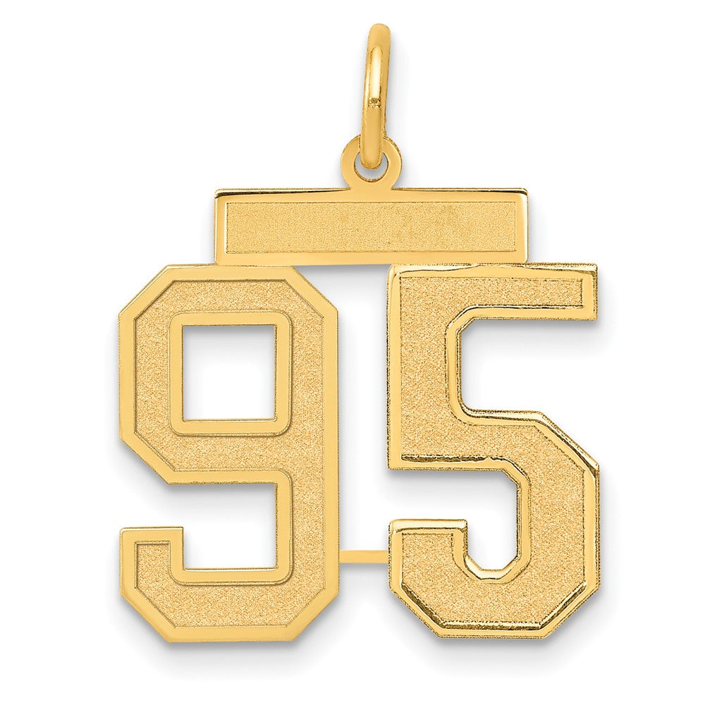 14k Medium Satin Number 95 Charm