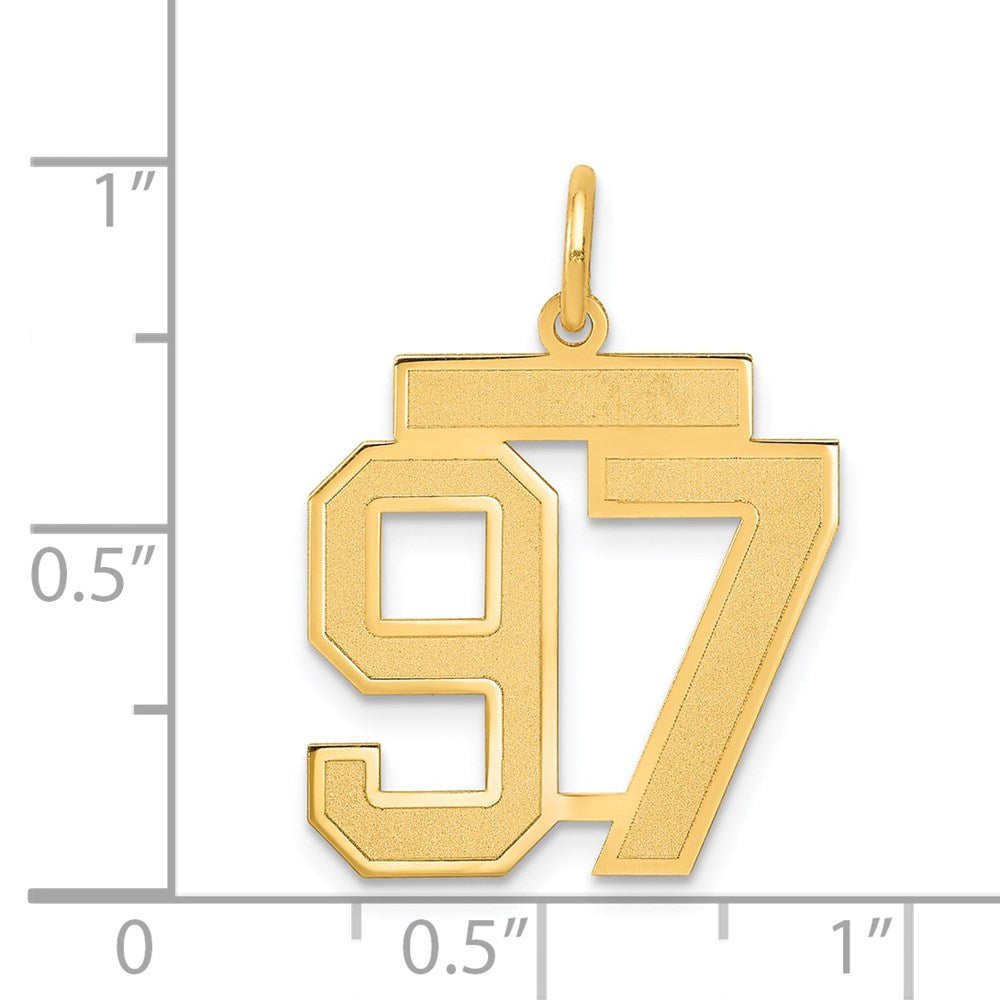 14k Medium Satin Number 97 Charm