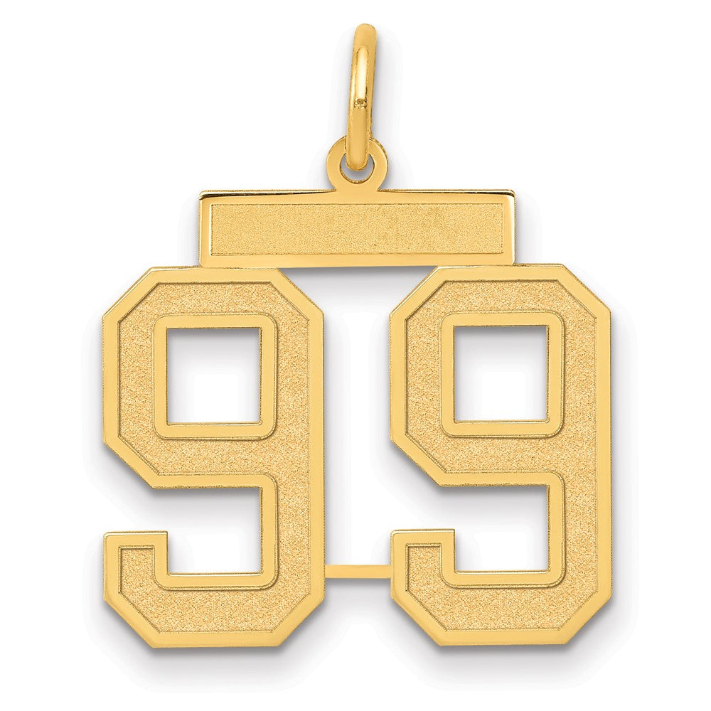 14k Medium Satin Number 99 Charm