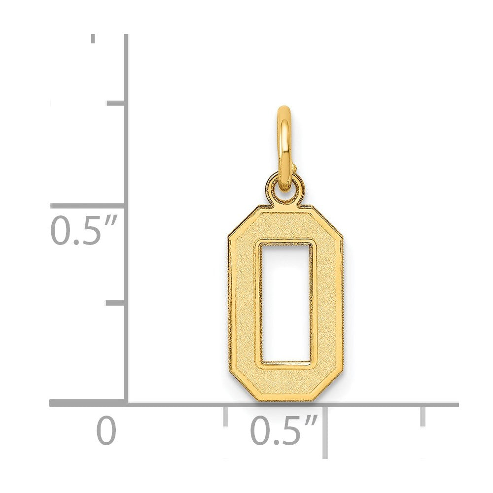 14k Small Satin Number 0 Charm