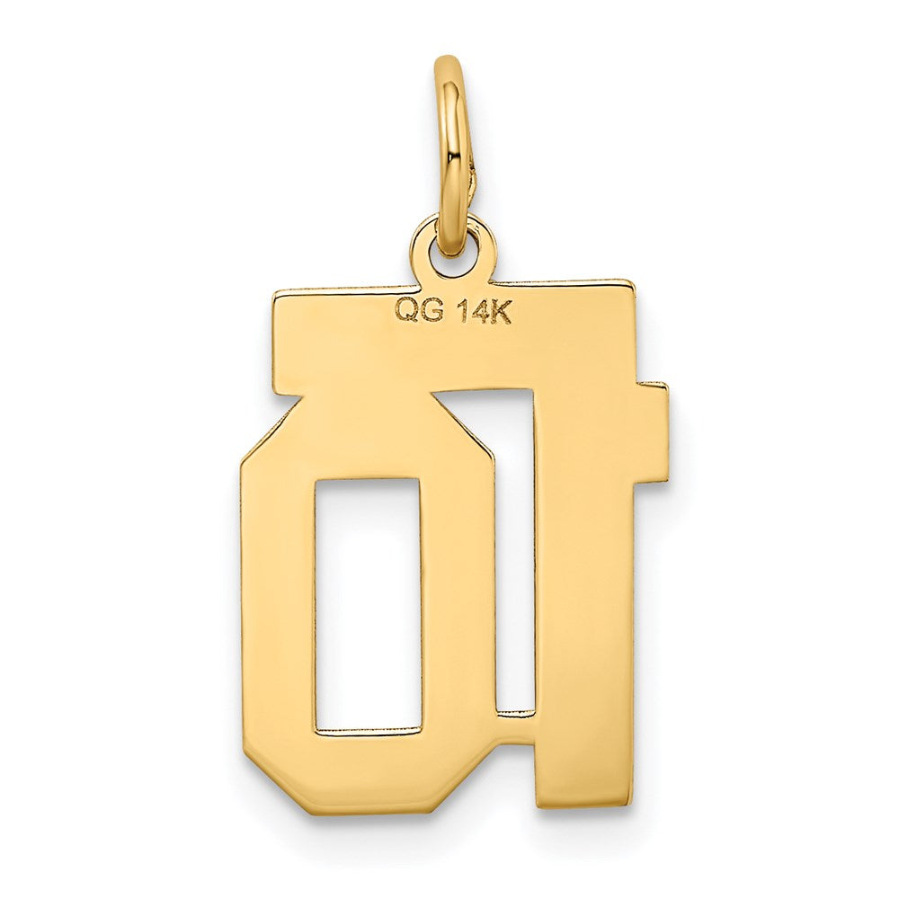 14k Small Satin Number 10 Charm