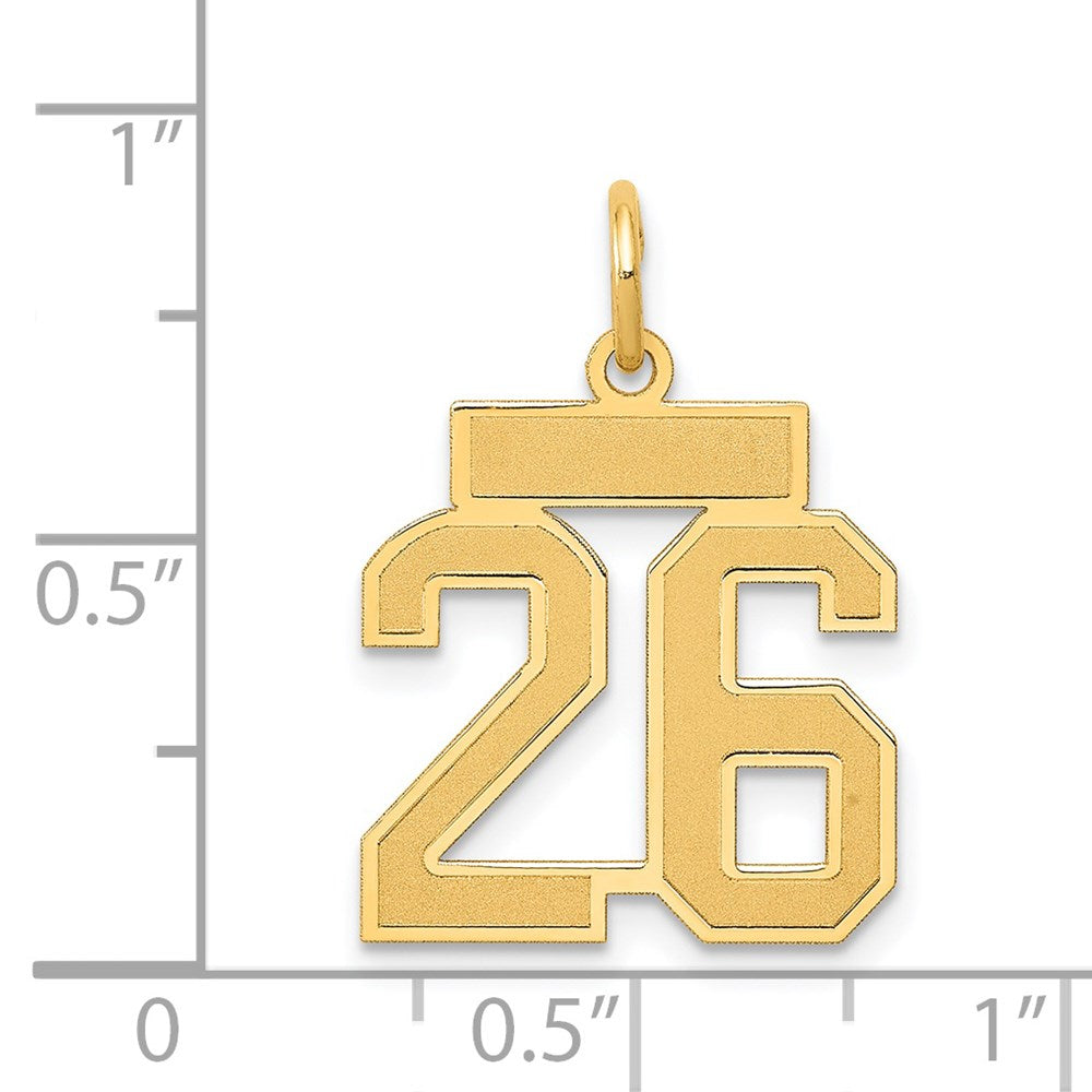 14k Small Satin Number 26 Charm