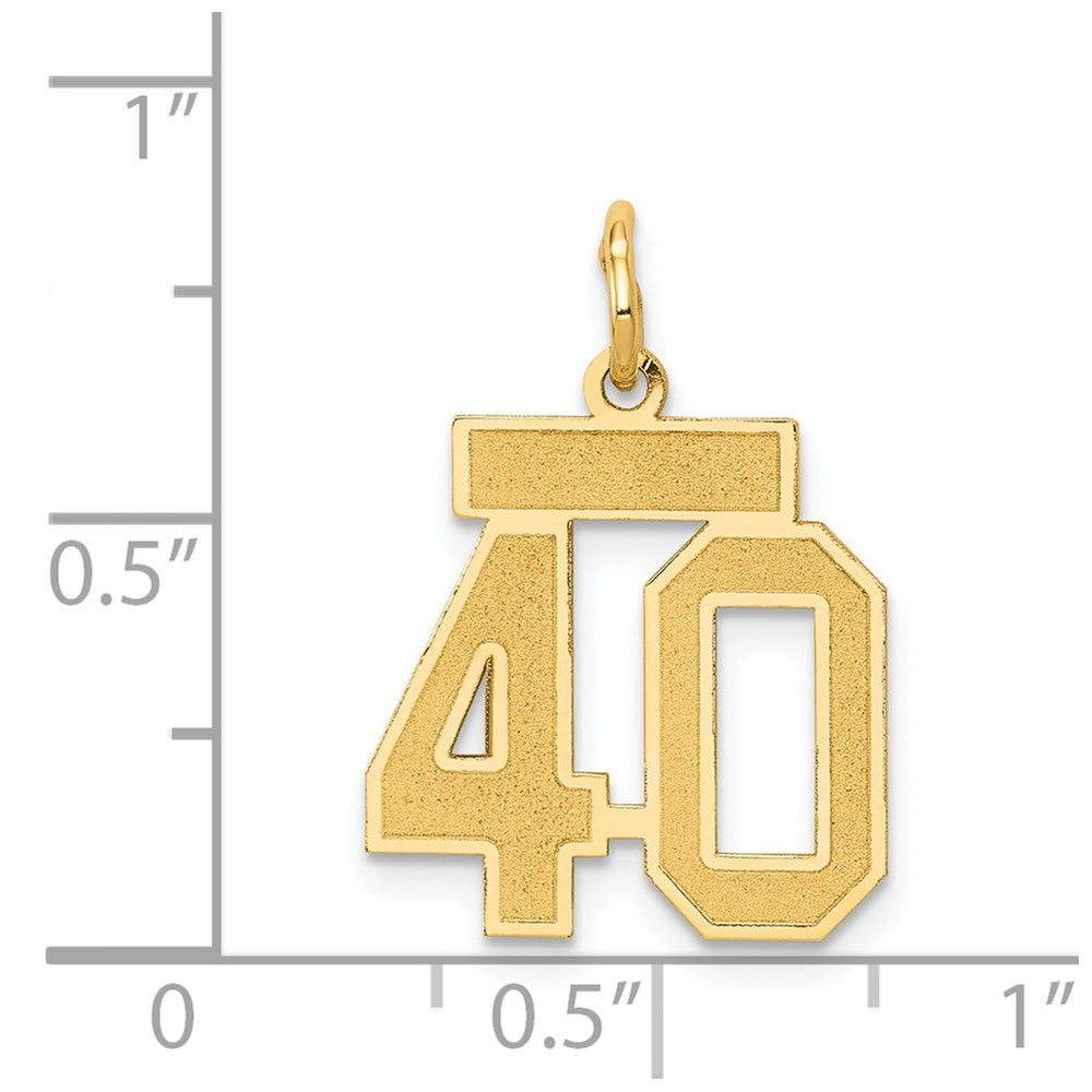 14k Small Satin Number 40 Charm