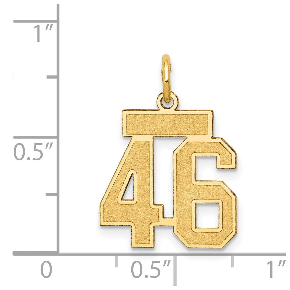 14k Small Satin Number 46 Charm