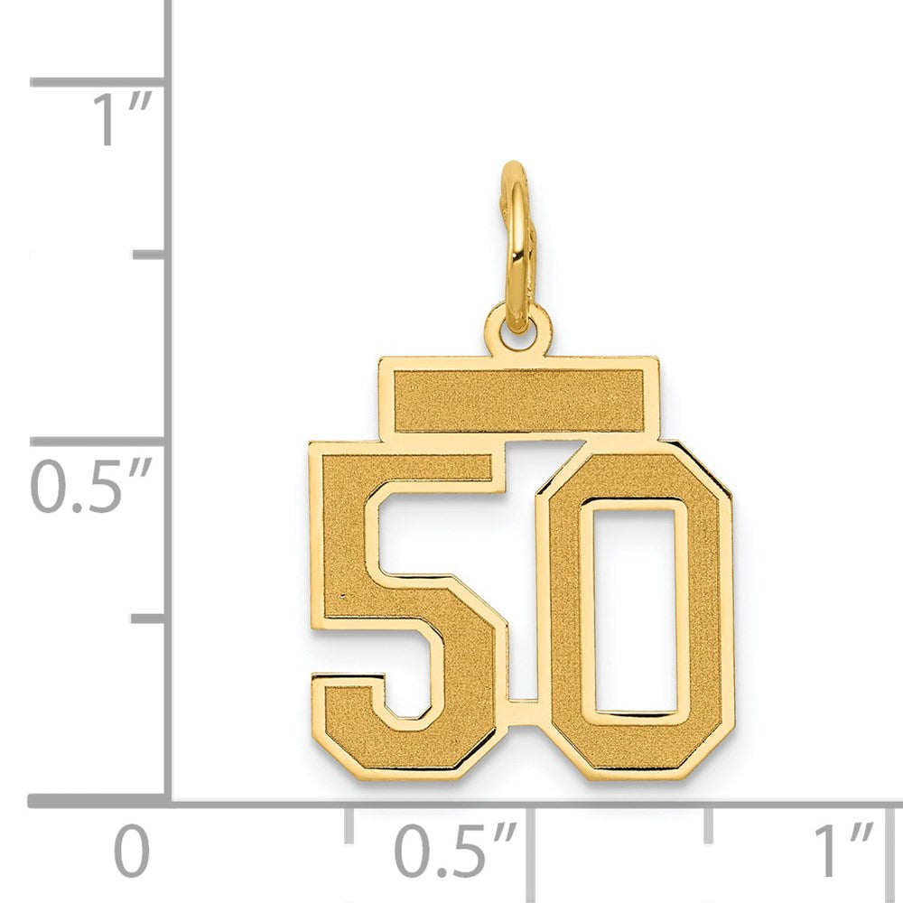 14k Small Satin Number 50 Charm