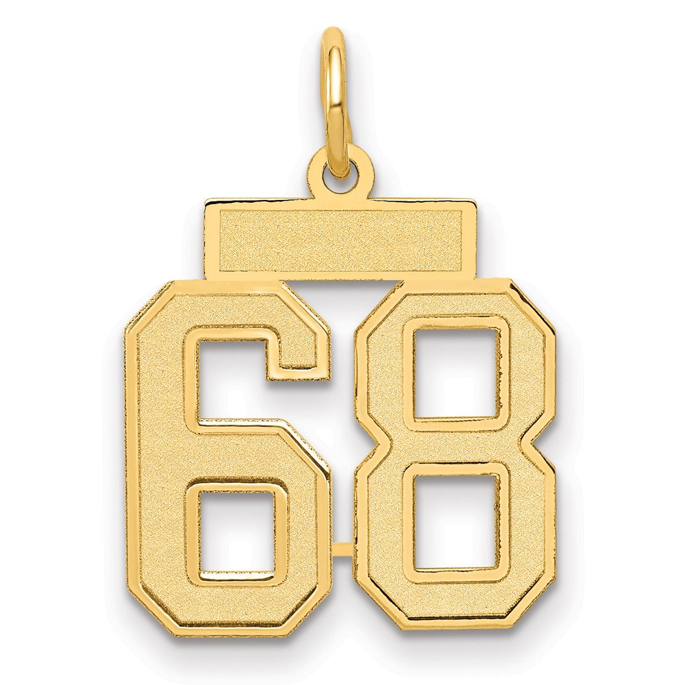 14k Small Satin Number 68 Charm