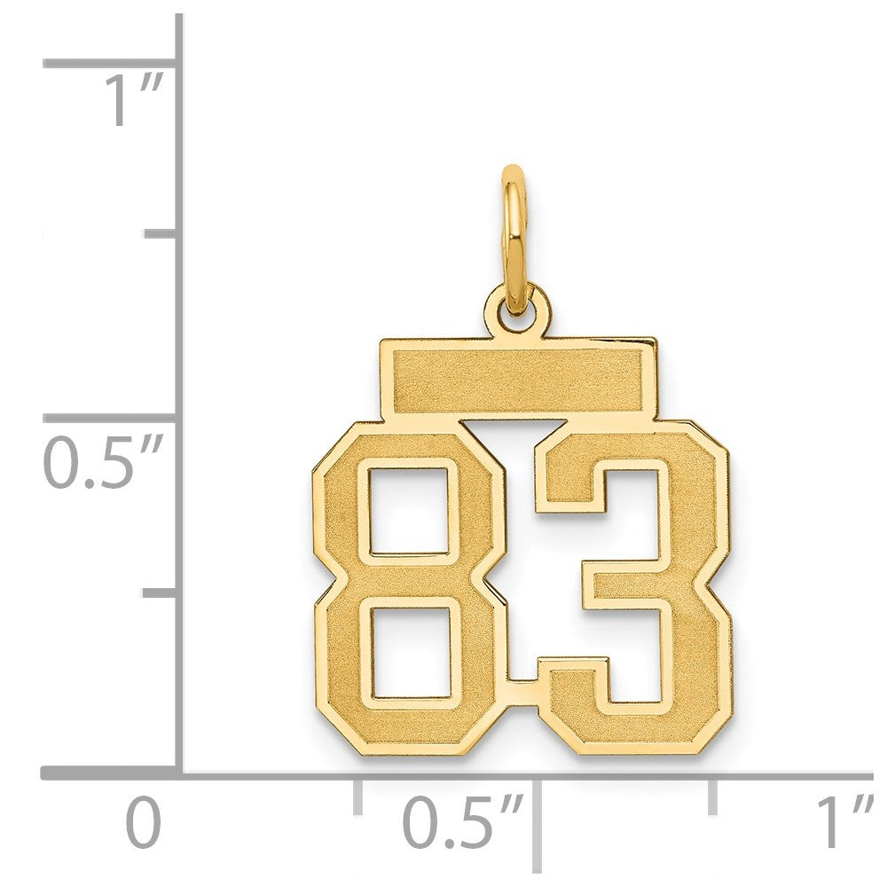 14k Small Satin Number 83 Charm