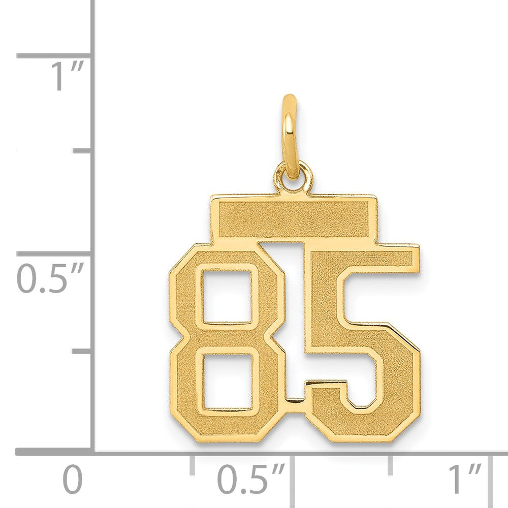 14k Small Satin Number 85 Charm
