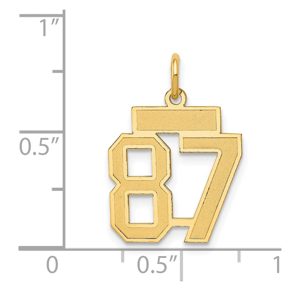 14k Small Satin Number 87 Charm