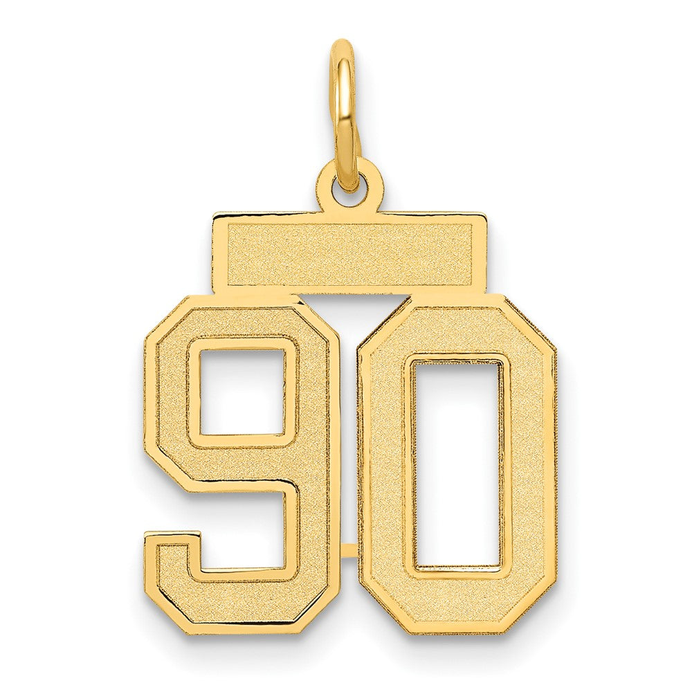 14k Small Satin Number 90 Charm
