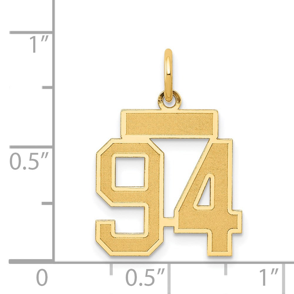 14k Small Satin Number 94 Charm