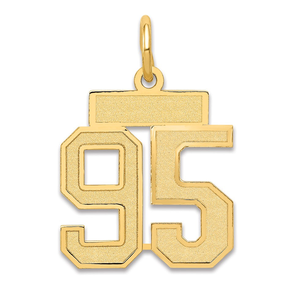 14k Small Satin Number 95 Charm