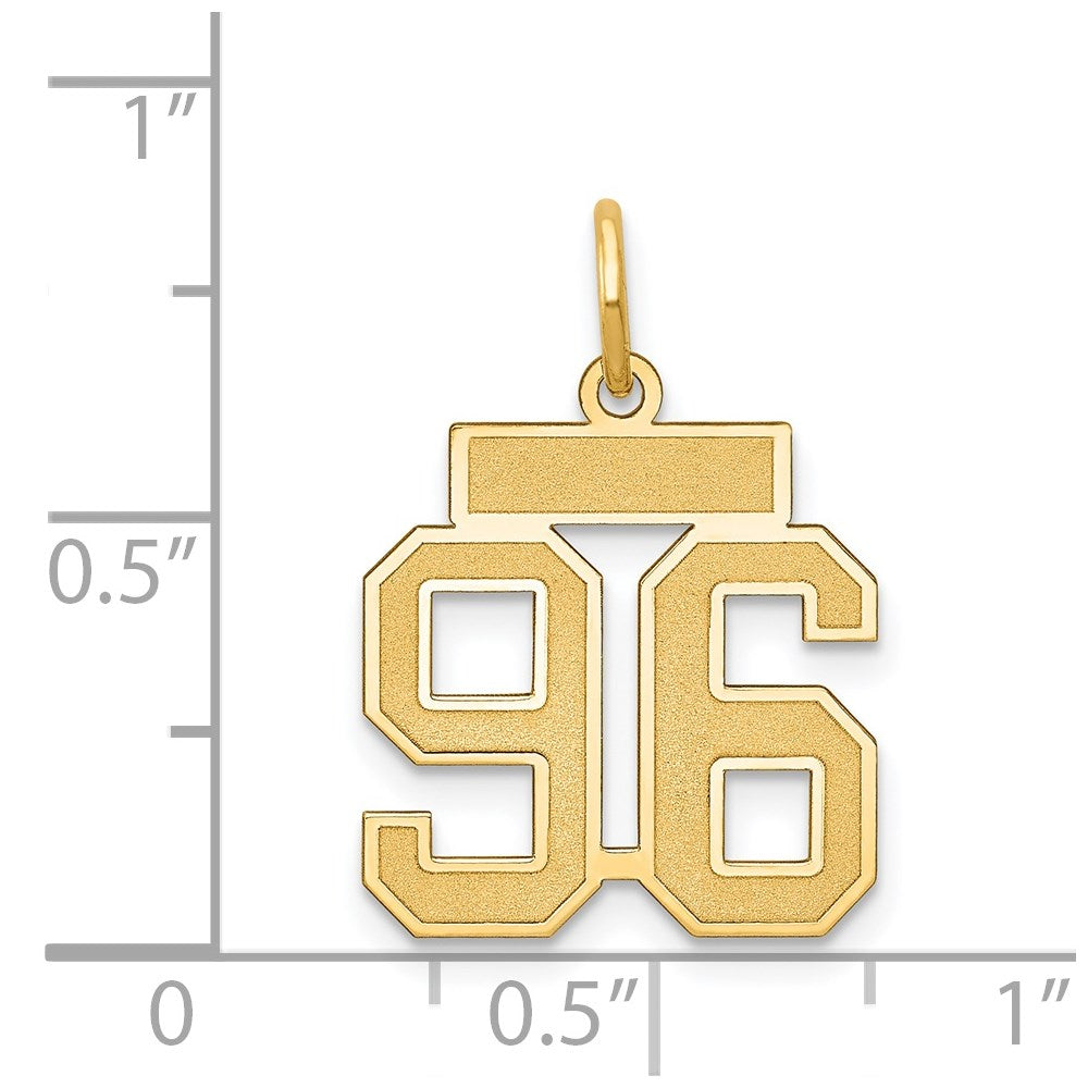 14k Small Satin Number 96 Charm