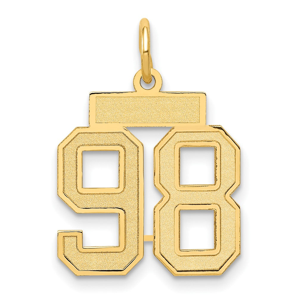 14k Small Satin Number 98 Charm