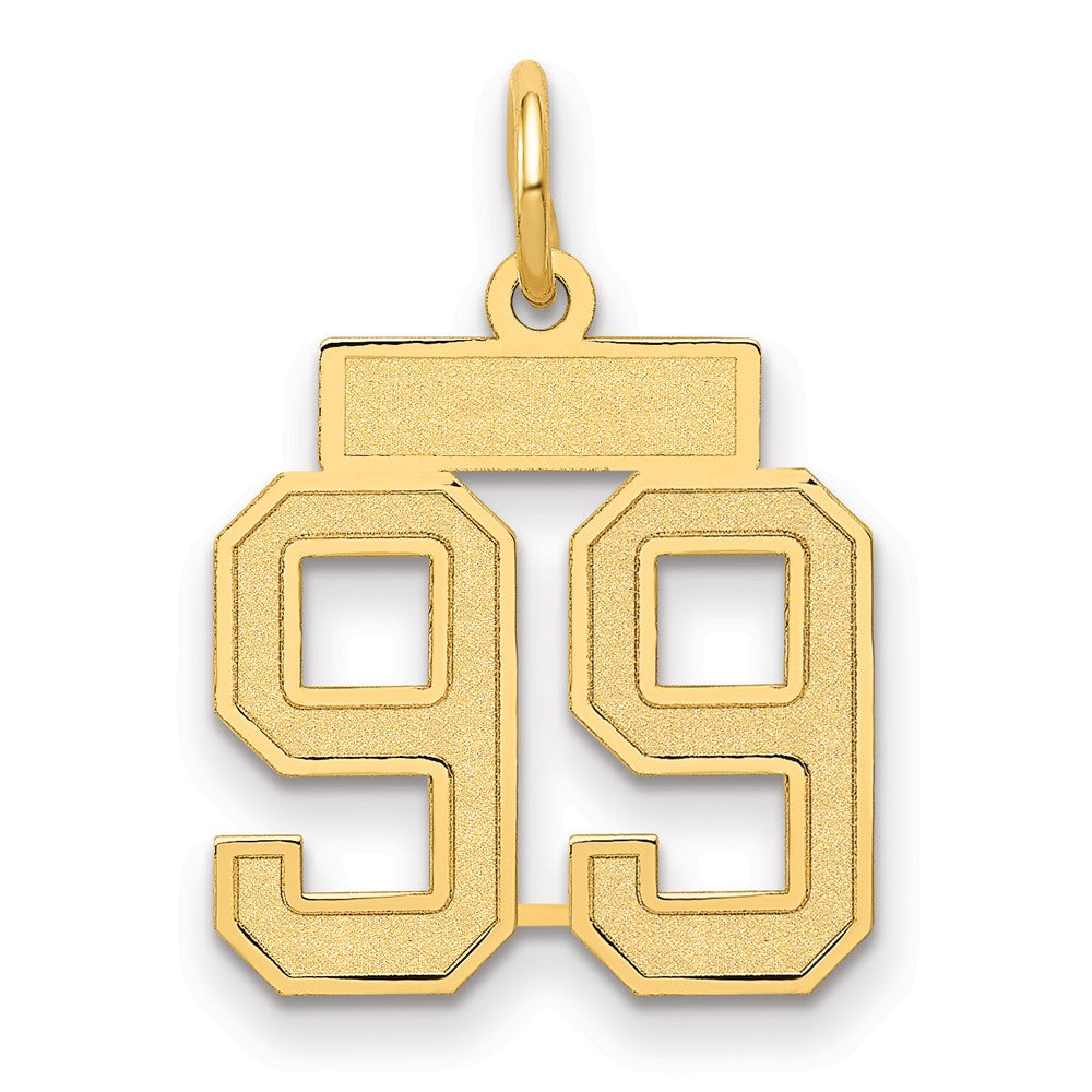 14k Small Satin Number 99 Charm