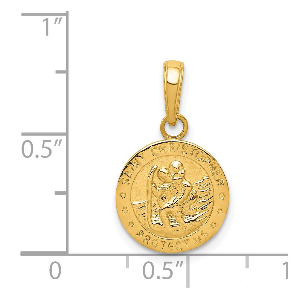14k Saint Christopher Medal Charm