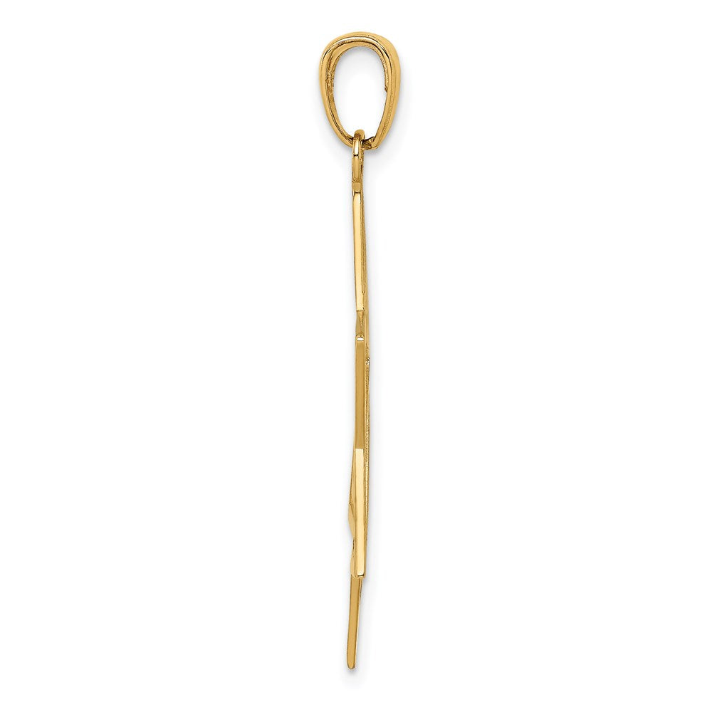 14k Solid Polished Star of David Charm