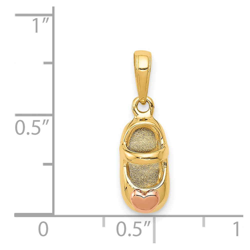 14k 3D Two-tone Baby Shoe Charm