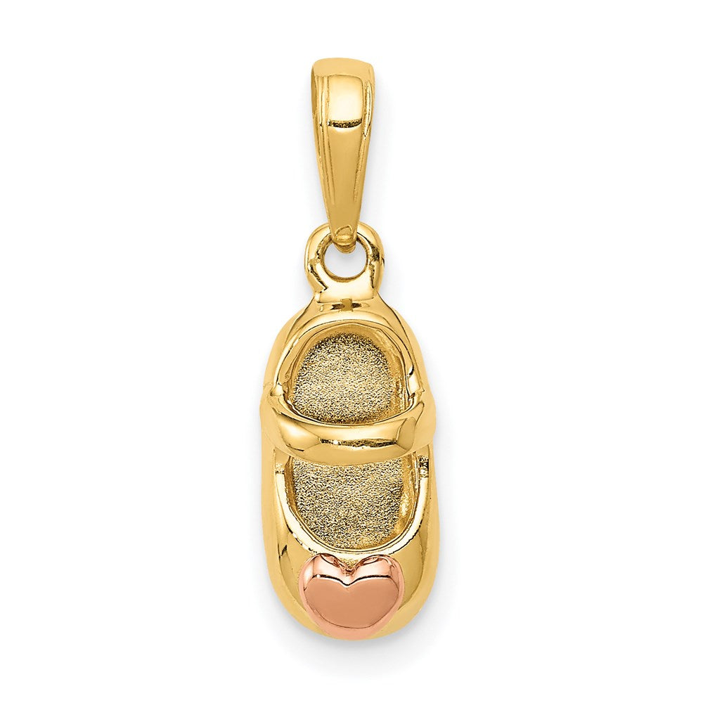 14k 3D Two-tone Baby Shoe Charm
