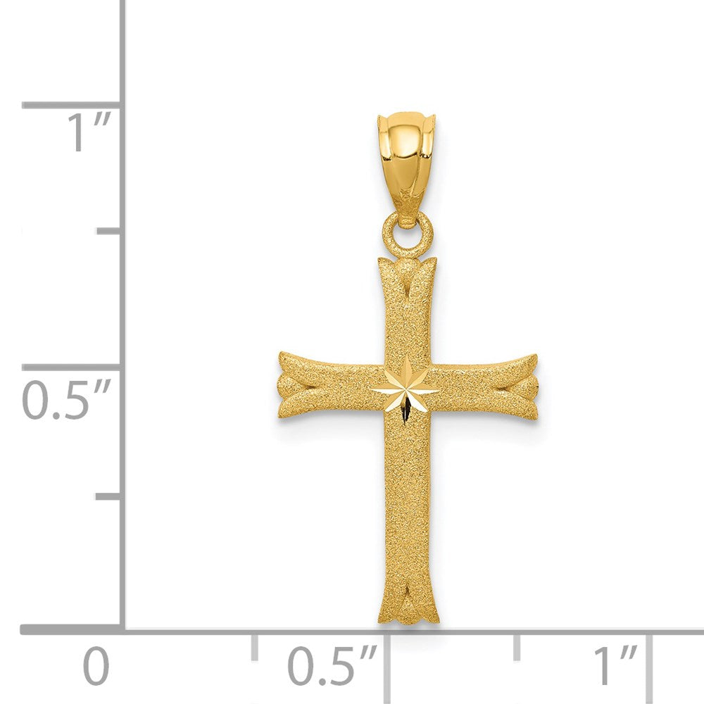 14k Satin Cross Charm