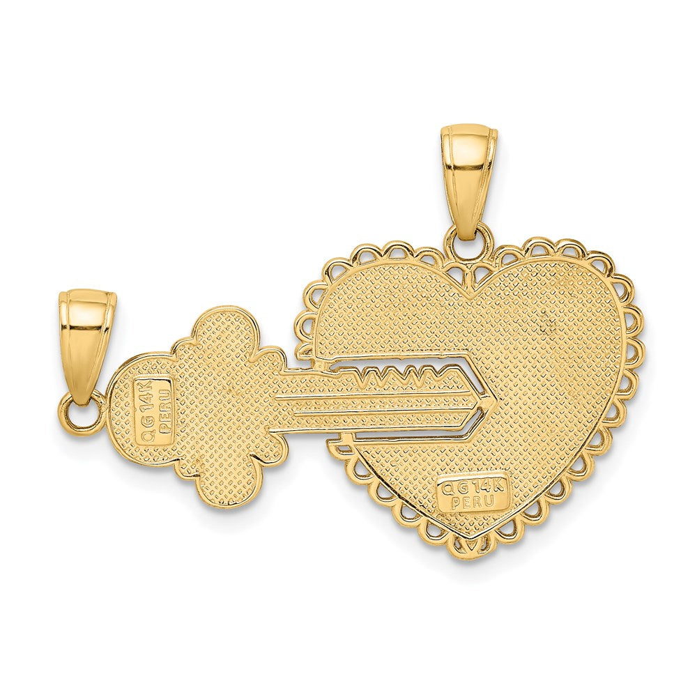 14K Polished 2 Piece Break Apart HE WHO HOLDS THE KEY Charms