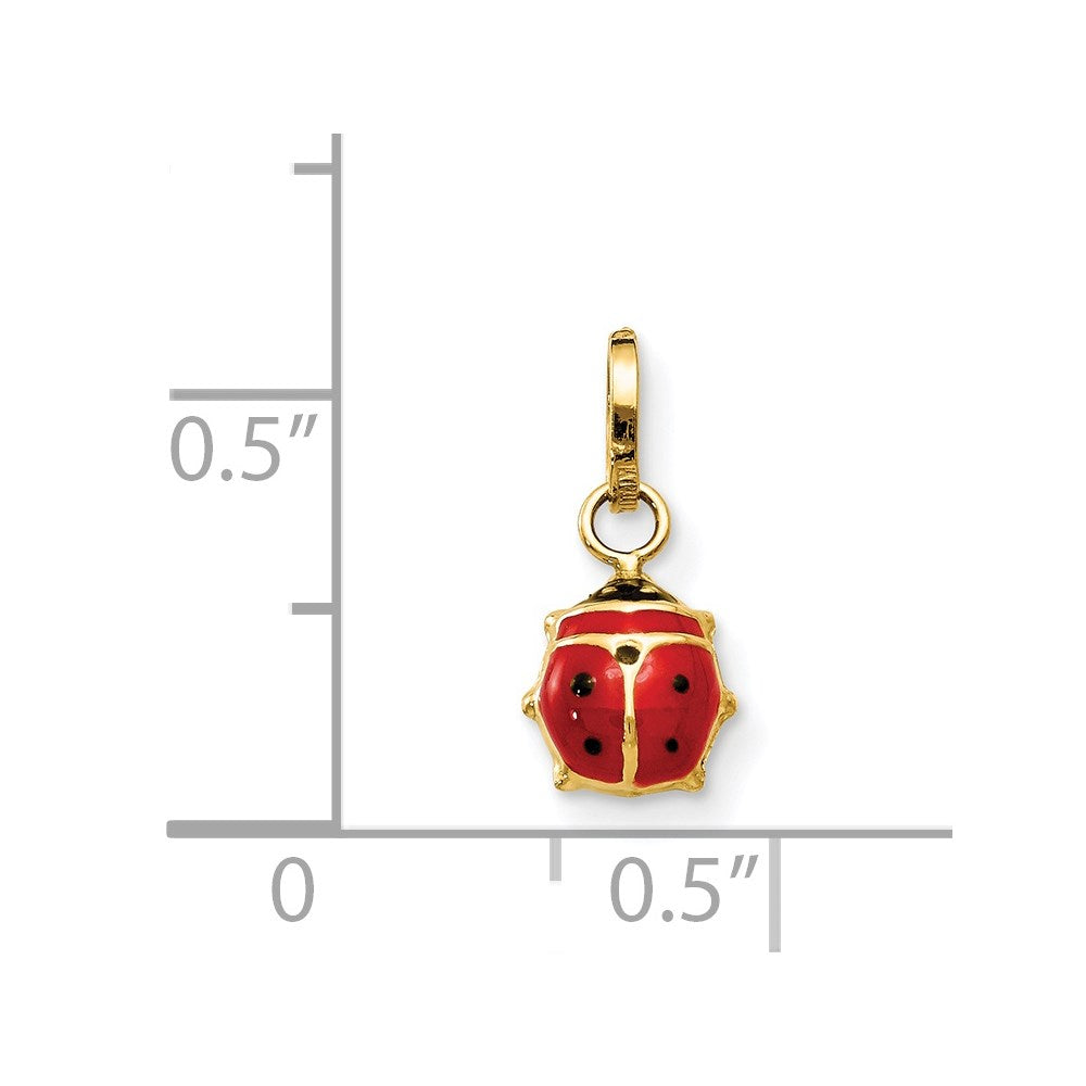 14k Enameled Ladybug Charm
