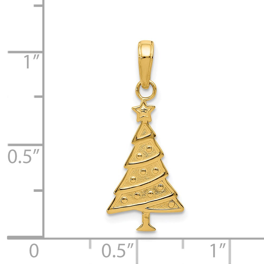 14k Polished Christmas Tree Pendant