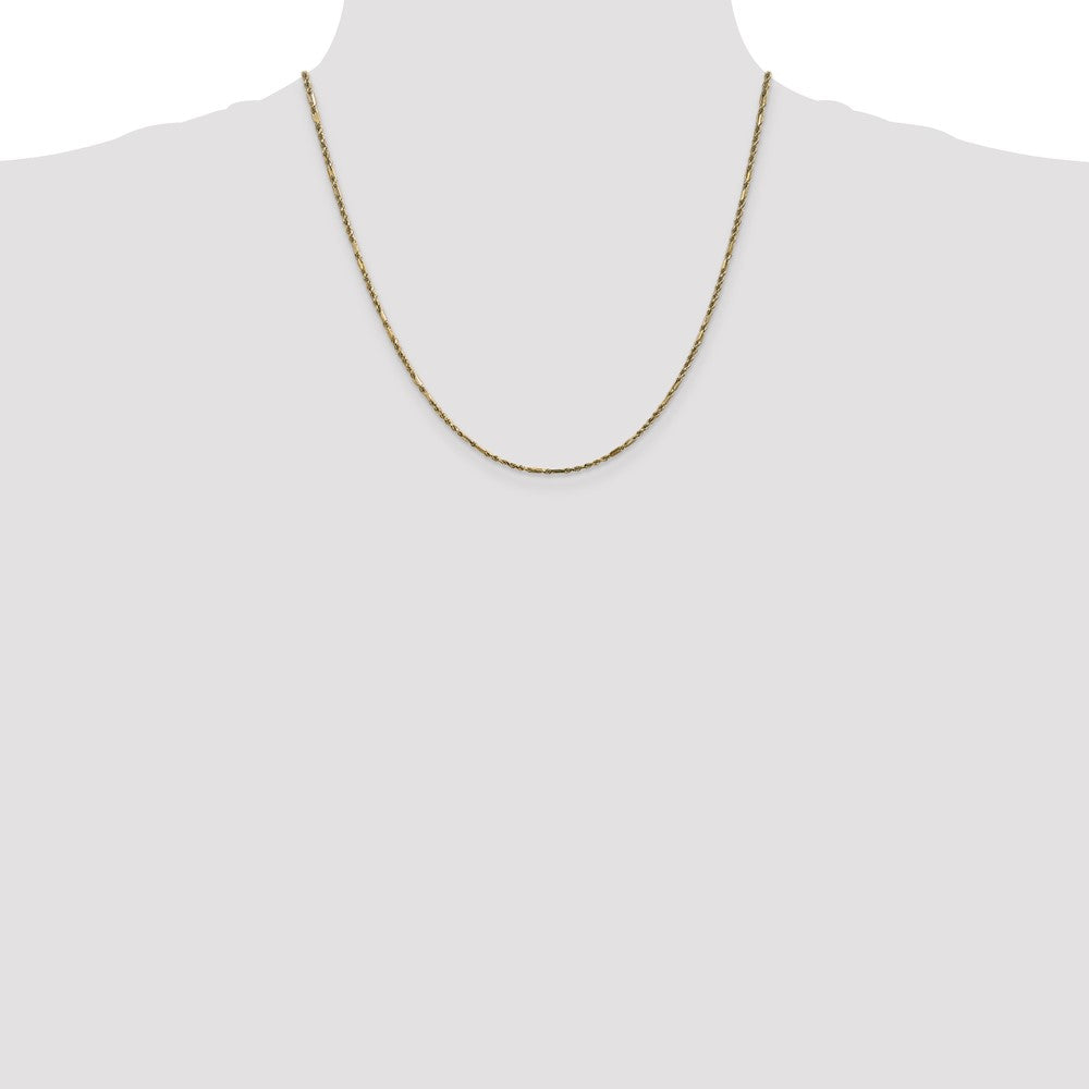 14K 20 inch 1.8mm Diamond-cut Milano Rope with Lobster Clasp Chain