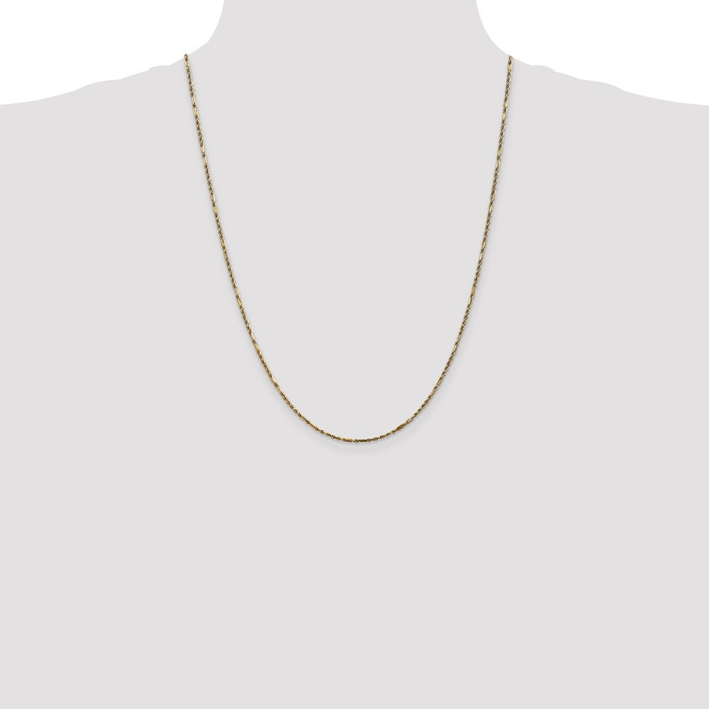 14K 24 inch 1.8mm Diamond-cut Milano Rope with Lobster Clasp Chain