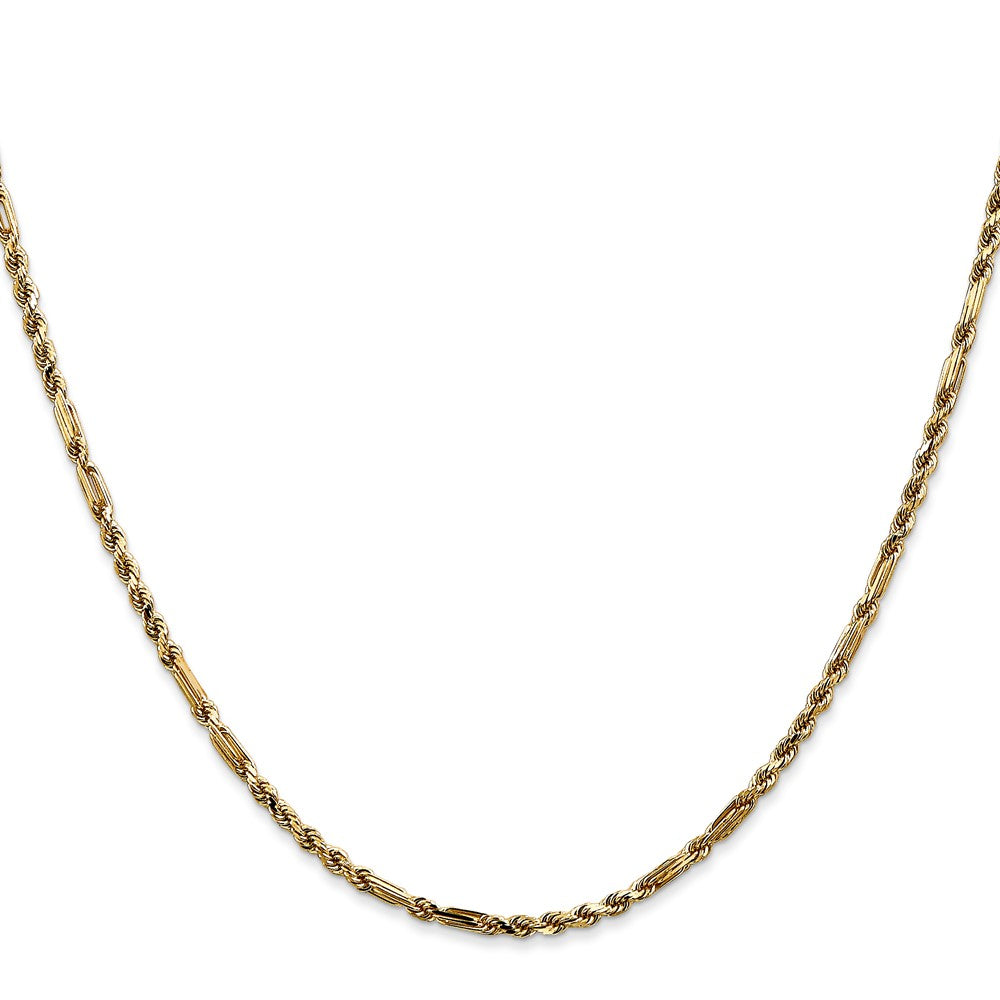 14K 18 inch 2.25mm Diamond-cut Milano Rope with Lobster Clasp Chain