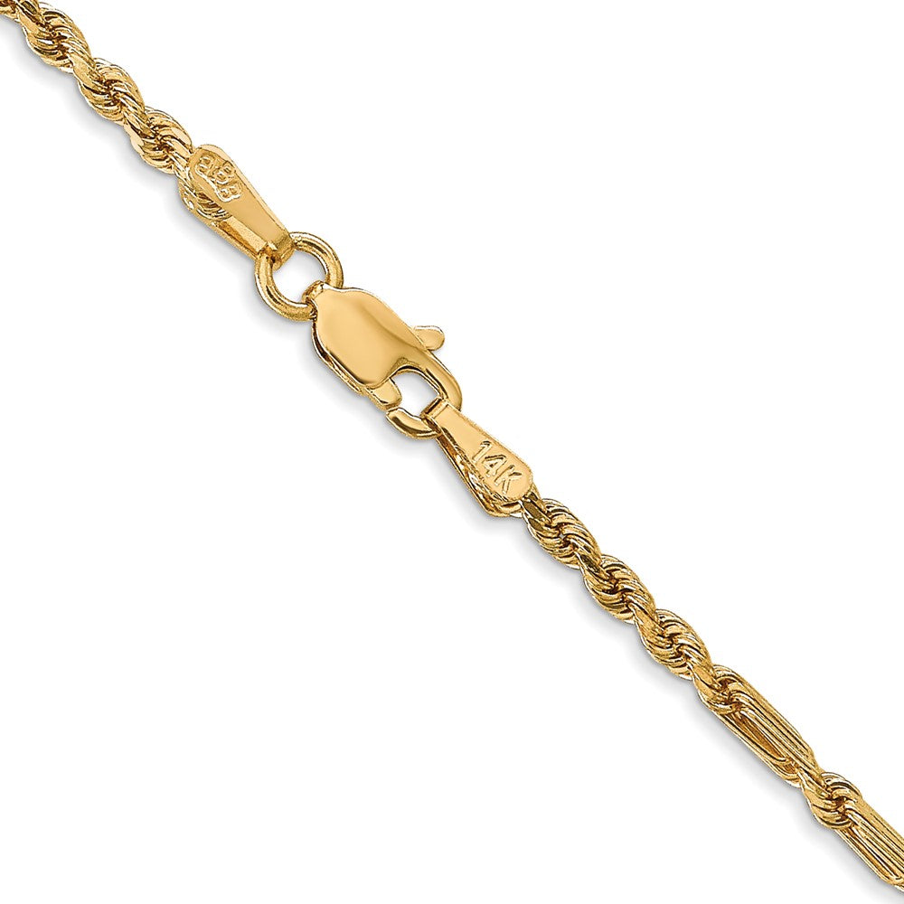 14K 20 inch 2.25mm Diamond-cut Milano Rope with Lobster Clasp Chain