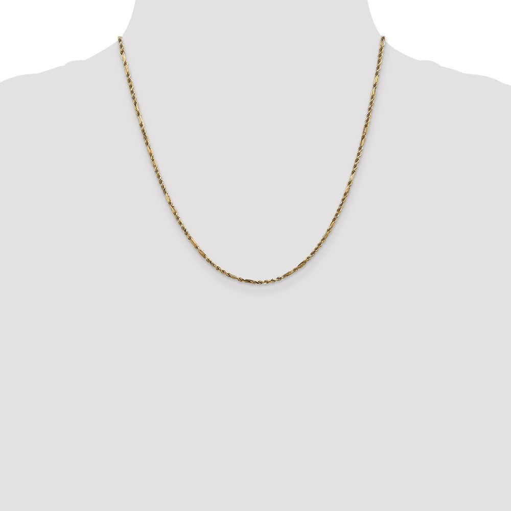 14K 20 inch 2.25mm Diamond-cut Milano Rope with Lobster Clasp Chain