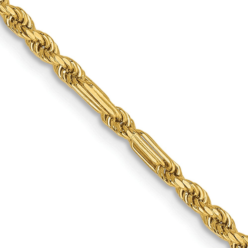 14K 20 inch 2.25mm Diamond-cut Milano Rope with Lobster Clasp Chain